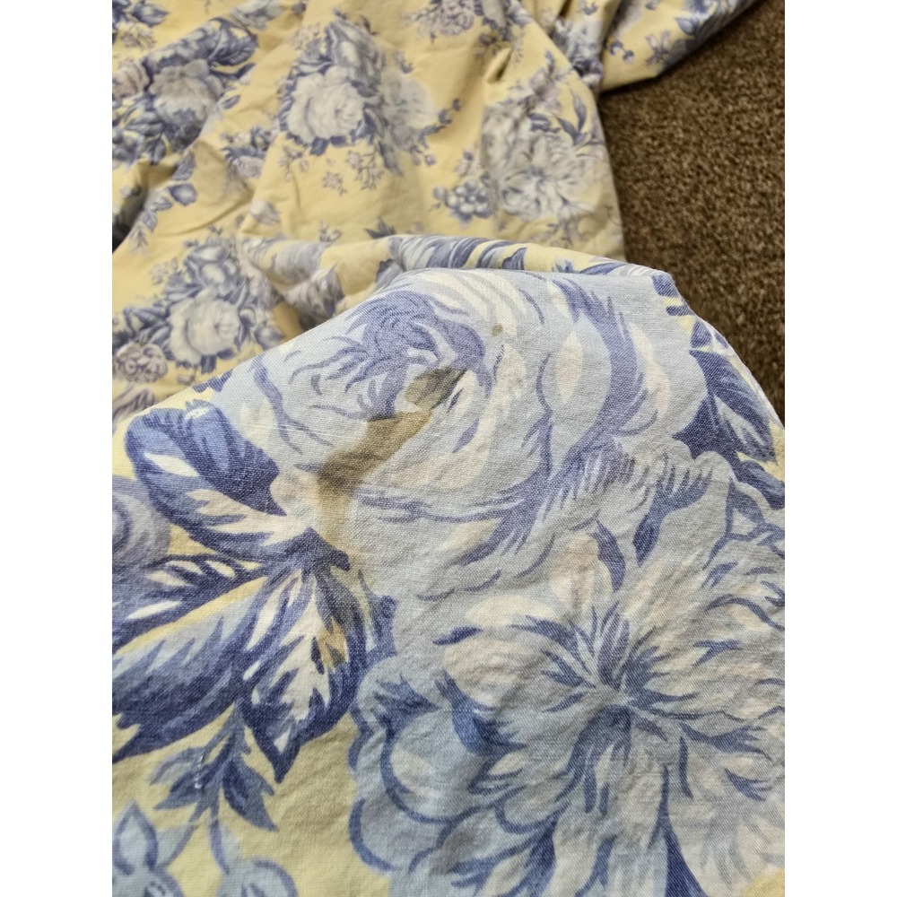 Lauren Ralph Lauren Full Flat & Fitted Sheet Yellow Blue Rose Floral French Coun - Picture 6 of 10
